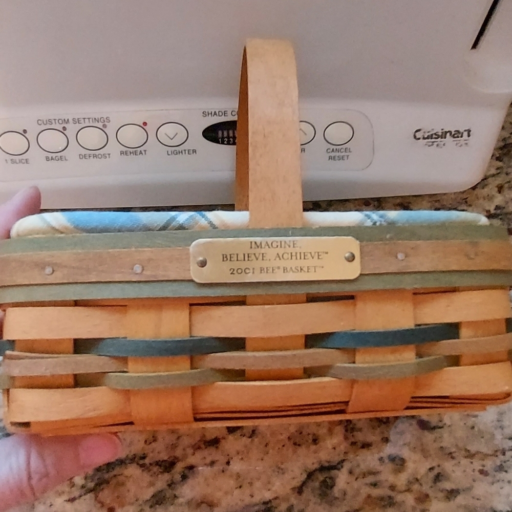 Longaberger Bee Basket w/Liner & Protector